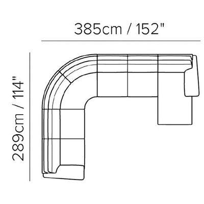Layout F:  Five Piece Reclining Sectional - 114" x 152"