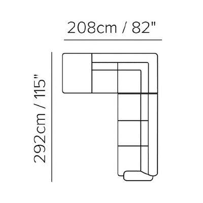 Layout D:  Two Piece Sectional - 82" x 116"