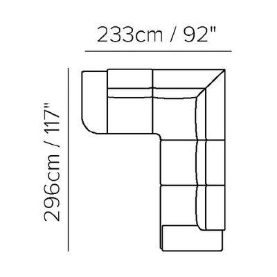 Sectional Layout C:  Two Piece Sectional - 92" x 117"