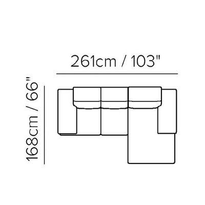 Sectional Layout B:  Two Piece Sectional (Chaise On Right) 103" x 66"