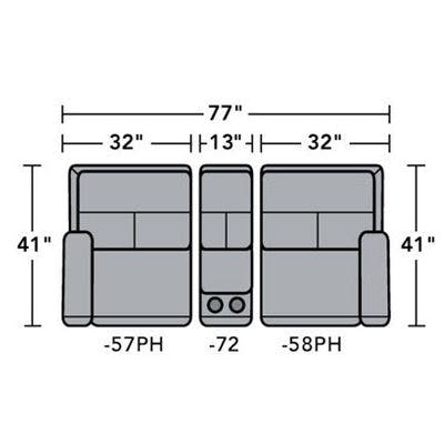 Layout A:  Three Piece Sectional 41" x 77"