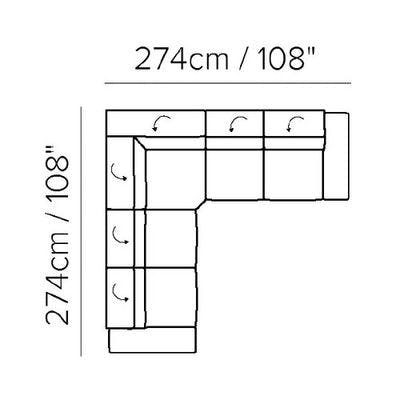 Layout D:  Three Piece Sectional - 108" x 108"