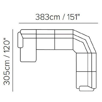 Layout D:  Six Piece Sectional (Chaise Left Side) - 151" x 120"
