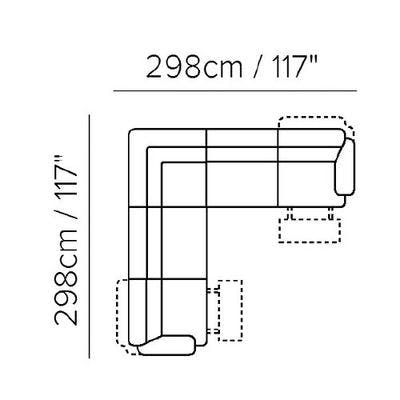 Layout A: Five Piece Reclining Sectional 117" x 117"