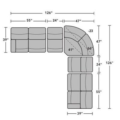 Layout B:  Seven Piece Sectional 126" x 126"
