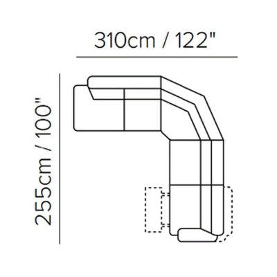 Layout A:  Three Piece Reclining Sectional - 100" x 122"