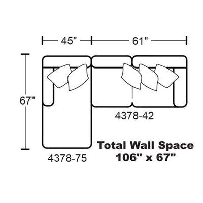 Layout H:  Two Piece Sectional 67" x 106"