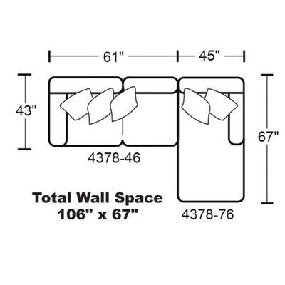 Layout G: Two Piece Sectional 106" x 67"