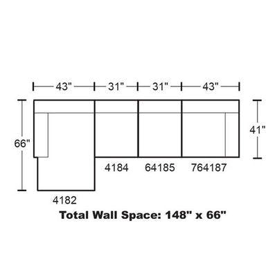 Layout B: Four Piece Sectional 66" x 148"