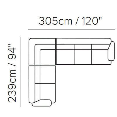 Layout C: Three Piece Sectional - 94" x 120"
