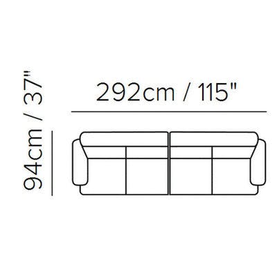 Layout A: Two Piece Sectional - 37" x 115"