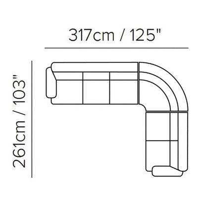 Layout C:  Three Piece Sectional - 125" x 103"
