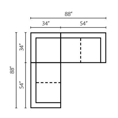 Layout E:  Three Piece Sectional 88" x 88"