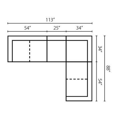 Layout G: Four Piece Sectional 113" x 88"