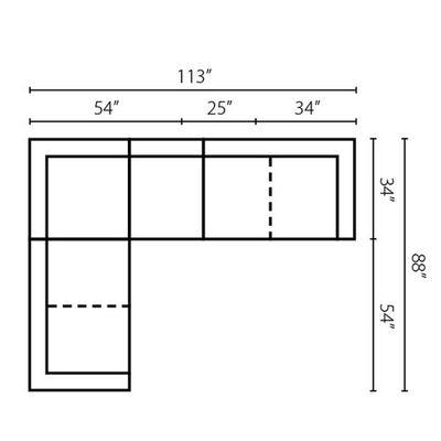 Layout F: Four Piece Sectional 113" x 88"