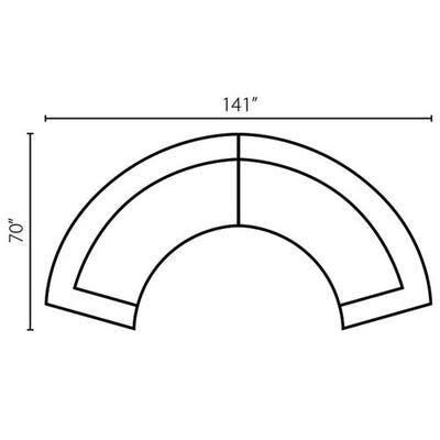 Layout A:  Two Piece Sectional 70" x 141"
