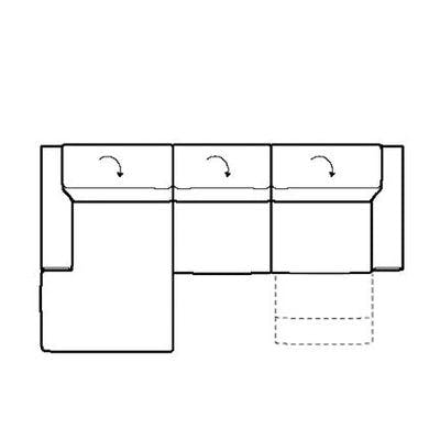 Layout A:  Three Piece Reclining Sectional 117" Wide