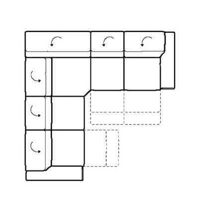 Layout C:  Five Piece Reclining Sectional 105" x 105"