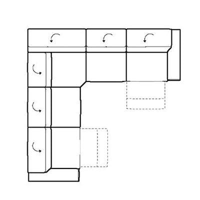 Layout D:  Five Piece Reclining Sectional 120" x 120"