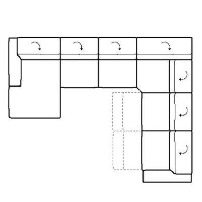 Layout E:  Six Piece Reclining Sectional. 151" x 120"