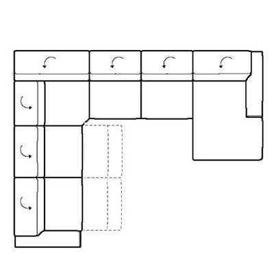 Layout F:  Six Piece Reclining Sectional 120" x 151"