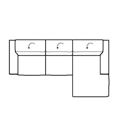 Layout E:  Three Piece Sectional 117" Wide