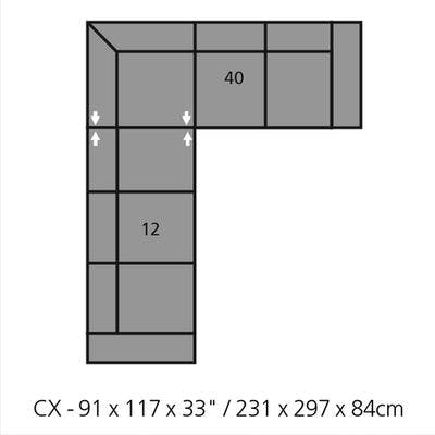 Layout A: Two Piece Sectional 117" x 91"