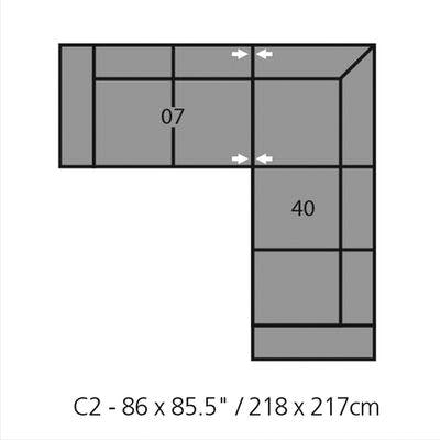 Layout A: Two Piece Sectional 86" x 86"