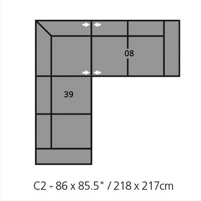Layout B:  Two Piece Sectional 86" x 86"
