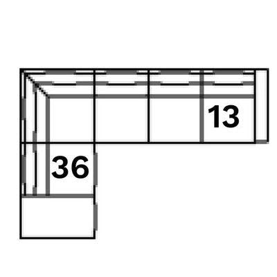 Layout B: Two Piece Sectional 91" x 123"
