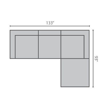 Layout B: Four Piece Sectional 133" x 93"