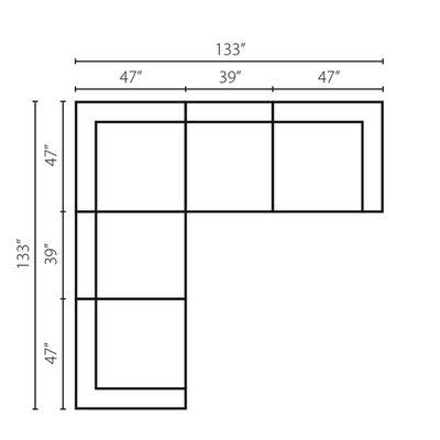Layout A: Five Piece Sectional 133" x 133"