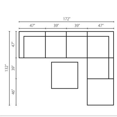 Layout F: Six Piece Sectional 172" x 132"