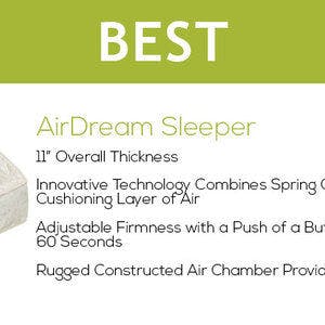 Air Dream Mattress - 11" Overall Thickness - Push of a Button Inflates